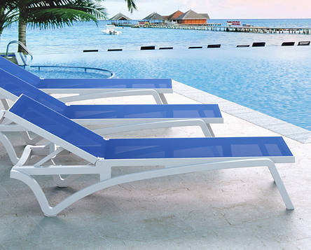 Шезлонг Pacific від Турецького виробника Siesta 089 White-Blue, фото 1