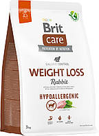 Корм для собак с лишним весом Brit Care Dog Hypoallergenic Weight Loss гипоаллергенный с кроликом 3 кг