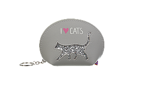 Кейс для монет CAT LOVER125x85x45 см сірий (декор: глітерний кіт)