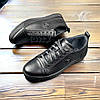 Чоловічі шкіряні кеди  (натуральна шкіра) демісезонні чорні, чоловіче взуття весна осінь, розмір 40 41 42 43 44 45, фото 3