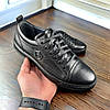 Чоловічі шкіряні кеди  (натуральна шкіра) демісезонні чорні, чоловіче взуття весна осінь, розмір 40 41 42 43 44 45, фото 5