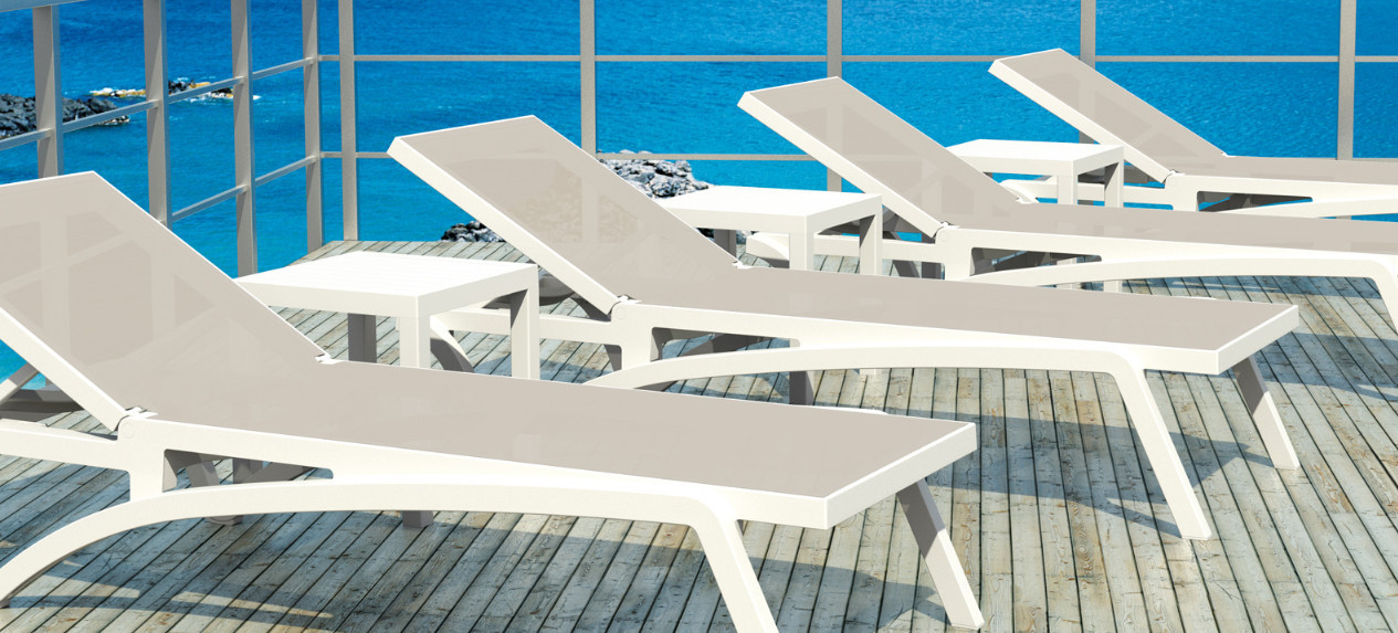 Шезлонг Pacific від Турецького виробника Siesta 089 White-Taupe