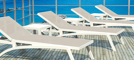 Шезлонг Pacific від Турецького виробника Siesta 089 White-Taupe, фото 1