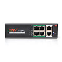 4х портовий PoE комутатор ONV-H1064PL 4 порти РоЕ 100 Мбіт + 2х100 Мбіт, IEEE802.3af / at до 30 Вт на кожний