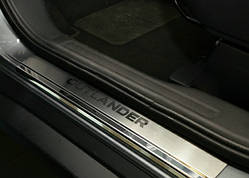 Накладки на пороги Mitsubishi outlander xl (2012-2020) (аутлендер), логотип гравіювання, неірж.