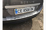 Накладка на задний бампер Renault scenic 3 (09-16) с загибом, БЕЗ ЛОГОТИПА нерж., фото 3