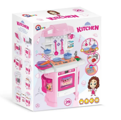 Розовая детская кухня с звуковыми эффектами, ТехноК, Интерактивная кухня детская набор с посудой - фото 5 - id-p2065101050