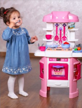 Розовая детская кухня с звуковыми эффектами, ТехноК, Интерактивная кухня детская набор с посудой - фото 10 - id-p2065101050