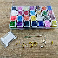 Набір бісеру Чехія прециоза/PRECIOSA №10/0 в органайзері 28 осередків