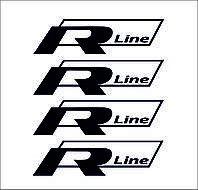 Наклейка на диск колеса R-line черна комплект 4 шт., фото 3