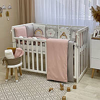 Комплект постільної білизни для новонародженого Арт Дизайн Равлик, колір пудра-сірий