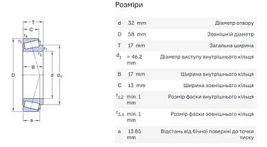 Підшипник 320/28 BBC-R Латвія (розмір: 28*52*16), фото 4