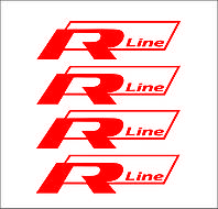 Наклейка на диск колеса R-line червана комплект 4 шт., фото 4