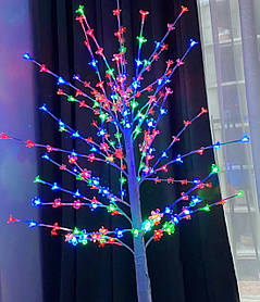 Дерево гірлянда "Сакура" з білим стовбуром, 180LED, 1,5м, 220В, Мультиколор
