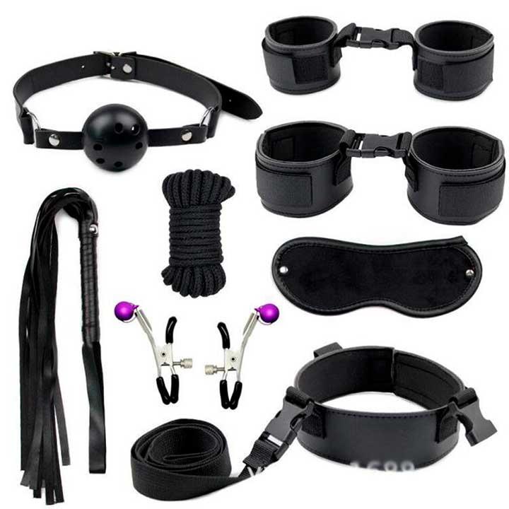 БДСМ набір (Бандажний набір) з 8 предметів — Садо-мазо, фото 1