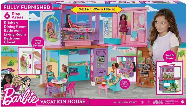 Игровой набор Barbie Malibu Vacation House Playset Кукольный домик (HCD50) - фото 1 - id-p2065120201