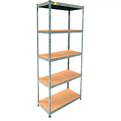 Металевий складський стелаж Emby Light Series (розмір 2400х900x450) 5 полиць ДСП до 100кг Оцинкований