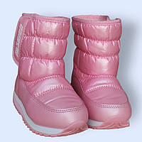 Зимние Розовые дутики термо для девочки на липучках 25(15,5),28(17,5)запас 1,5+2см, узк,норм нога