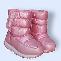 25,28 Зимние Розовые дутики термо для девочки на липучках 25(15,5),28(17,5) берём 1,5+2см, узк,норм нога
