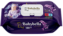 Серветки вологі парфумовані Babybella, з клапаном (120шт.)