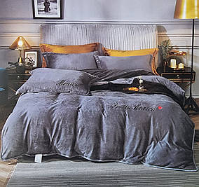 Потільний комплект "Моніка Велюр" Графіт, Євророзмір