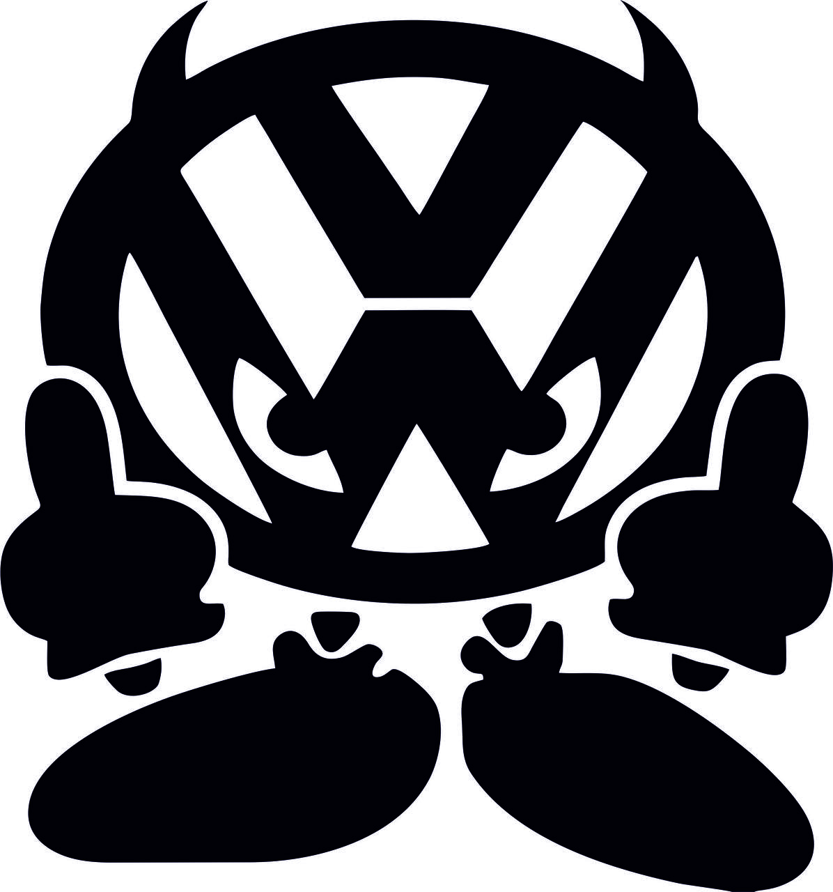 Наклейка чортик VW чорна