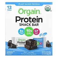 Orgain, Protein Snack Bar, шоколадный брауни, 12 батончиков по 40 г (1,41 унции) в Украине