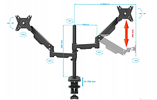 Кронштейн настільний для двох моніторів 13-32" VX-092, фото 2