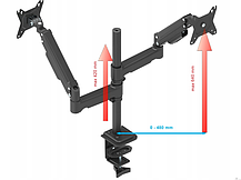 Кронштейн настільний для двох моніторів 13-32" VX-092, фото 2