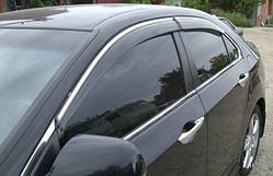 Дефлектори вікон (вітровики) Honda Accord 2008-2012 Sedan Хром молдинг
