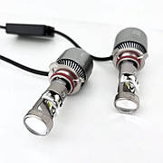 Світлодіодні LED лед лампи лінзи Sanvi A80 цоколь HB3 (9005) HB4 (9006), міні лінзи 5700К з обманкою (CanBus)