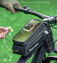Велосумка WEST BIKING на раму під смартфон 7" (1,5л), фото 4