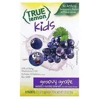 True Citrus, True Lemon, смесь для напитков для детей, отличный виноград, 10 пакетиков по 3,5 г (0,12 унции) в