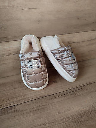 Угги дутики UGG короткие стеганые КОФЕЙНЫЕ двухцветные слипоны мокасины утепленные зимние унисекс, фото 1