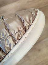 Угги дутики UGG короткие стеганые КОФЕЙНЫЕ двухцветные слипоны мокасины утепленные зимние унисекс, фото 4