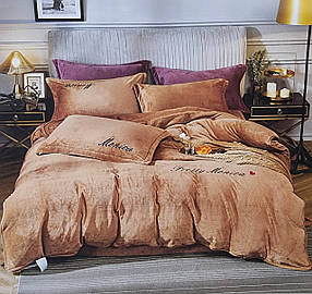 Потільний комплект "Моніка Велюр" Карамель, Євророзмір