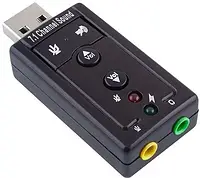 Контроллер USB-sound card (7.1) 3D sound (Windows 7 ready), OEM