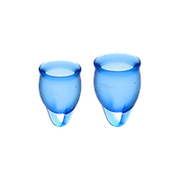 Комплект менструальных чаш Satisfyer Feel Confident DARK BLUE 15 и 20 мл