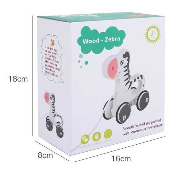 Дерев`яна Каталка C 64010 (45) “Зебра”, в коробці