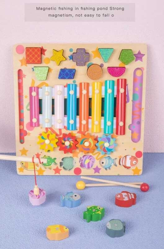Дерев`яний Ксилофон C 63981 (24) ксилофон, рухомі шестерні, магнітна риболовля, геометричний сортер, в коробці