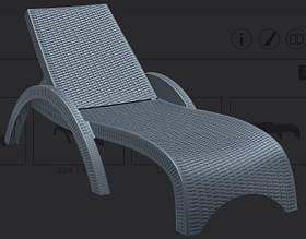 Шезлонг ротанг із підлокітниками 860 Fiji Dark Grey