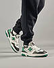 Чоловічі кросівки New Balance 550 White Black Green взуття Нью Беланс білі з зеленим шкіряні весна осінь, фото 10