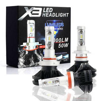 Автомобільні світлодіодні LED лампи X3 HeadLight 50Вт H3