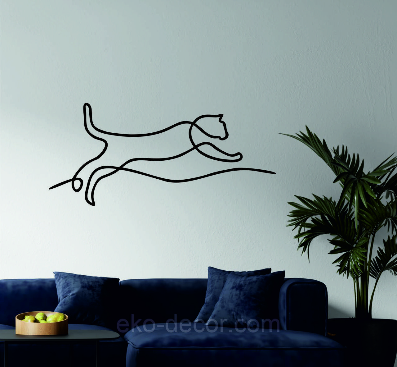 Декоративне настінне 3D Панно «Кіт» Декор на стіну з об'ємом, фото 1