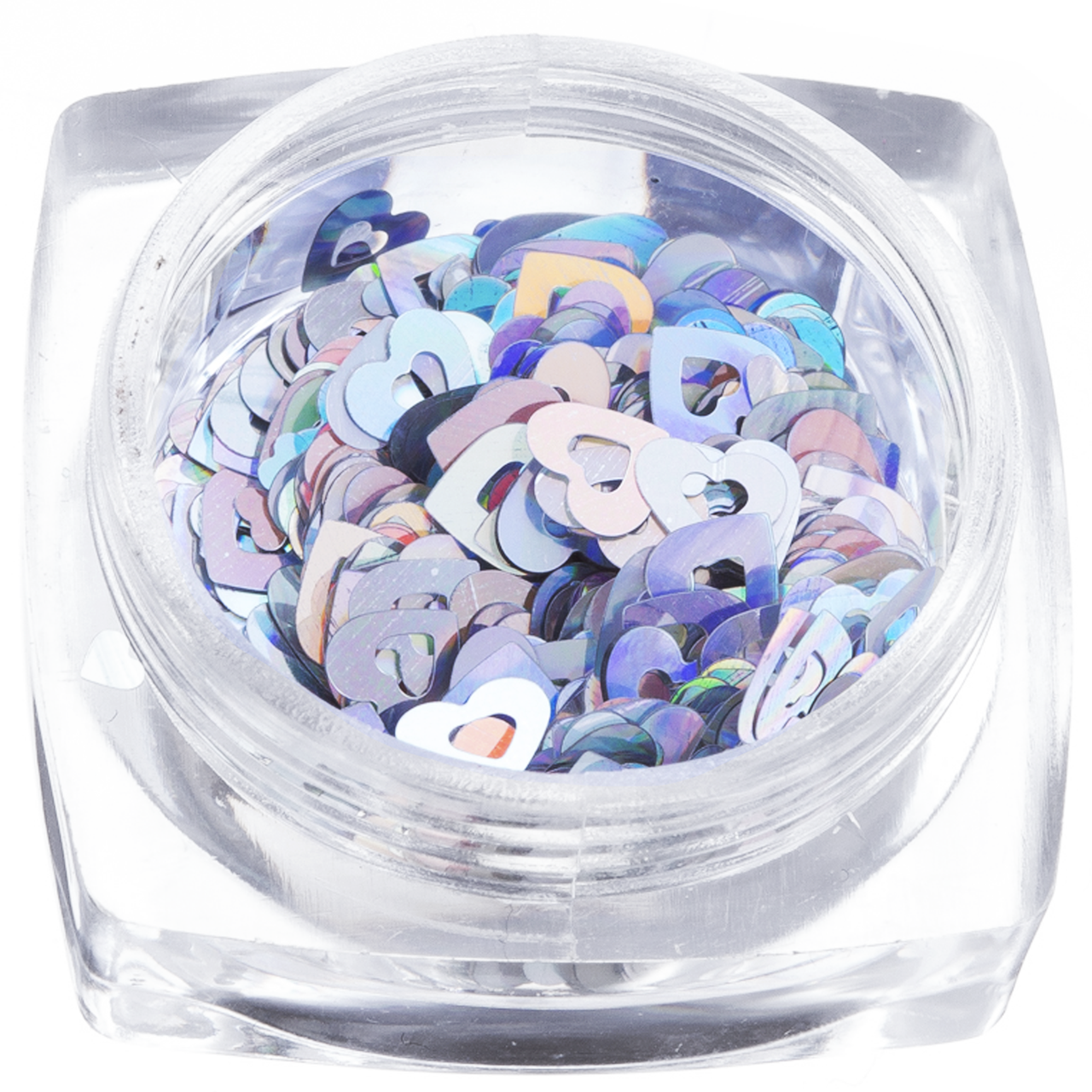 Конфетті (камифубуки) мікс сердечок GF-01, голограма срібло