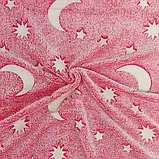 Плед-покривало 120x150см "Зірки" Magic Blanket, що світиться у темряві Рожевий, фото 6