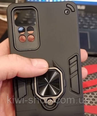 Протиударний чохол для Xiaomi Redmi Note 12 Pro 4G з кільцем чорний, ударостійкий чохол середні нот 12 про 4 г