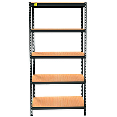 Металевий складський стелаж Emby Light Series (розмір 2100х900x300мм) 5 полиць ДСП до 100кг Чорний