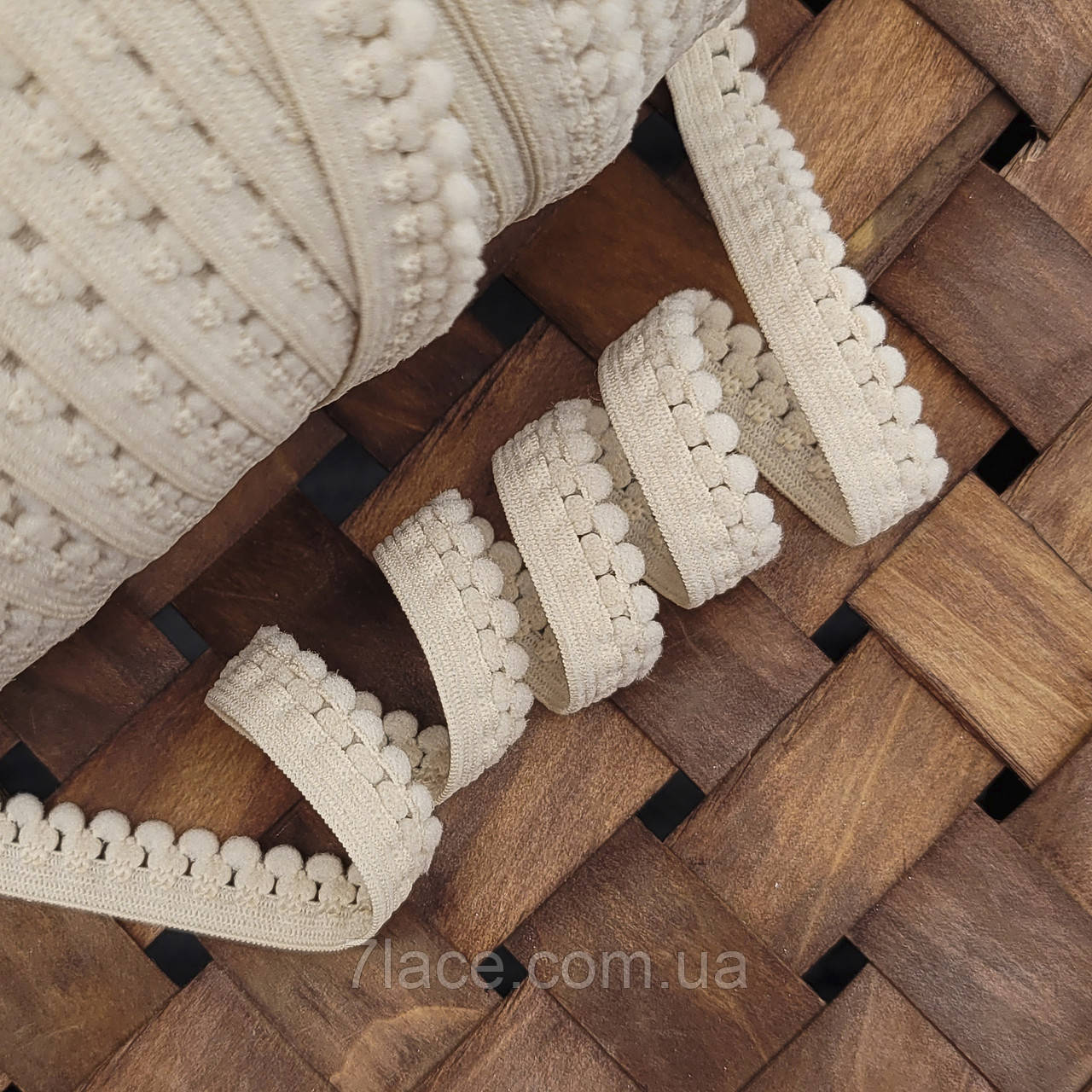 Оздоблювальна гумка з фестоном / колір ТІЛЕСНИЙ / ширина 1 см / замовлення від 1 метра, фото 1