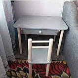Дитячий столик і стільці дерева і ЛДСП від виробника стілець-стол стіл і стільці для дітей білий У1335, фото 7
